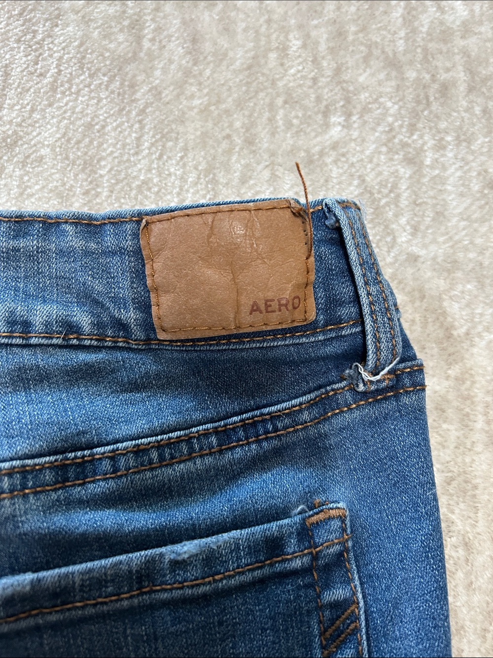 Aeropostale Distressed Cuffed Denim Shorts - Blue - Picture 5 of 5